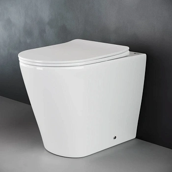 подвесной безободковый унитаз ceramica nova highlight cn1812 с сиденьем микролифт, белый