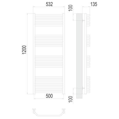 полотенцесушитель водяной terminus виктория 4670078529558 п20 500x1200