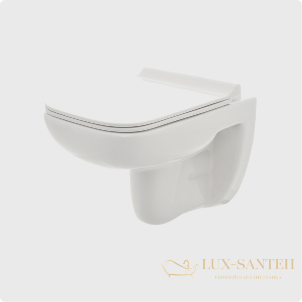 унитаз подвесной безободковый aquame aqm2007, с быстросъемным сиденьем softclose, белый глянцевый