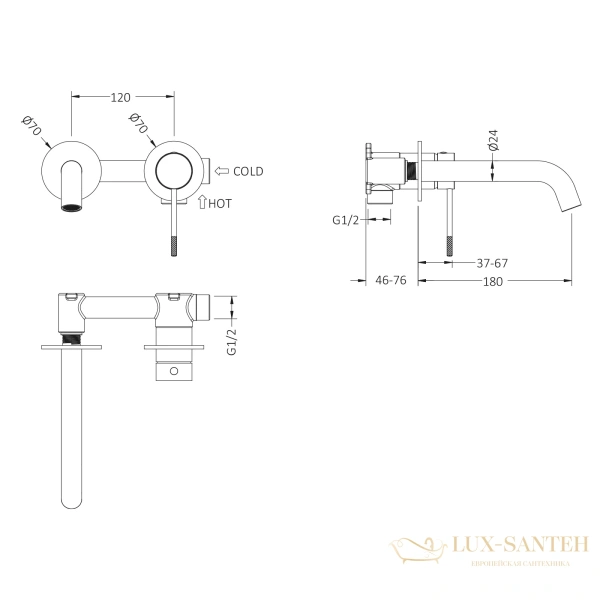 смеситель для раковины встраиваемый timo saona 2372/16sm, белый матовый