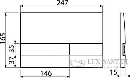 кнопка управления alcaplast m1728-5, черный-золото