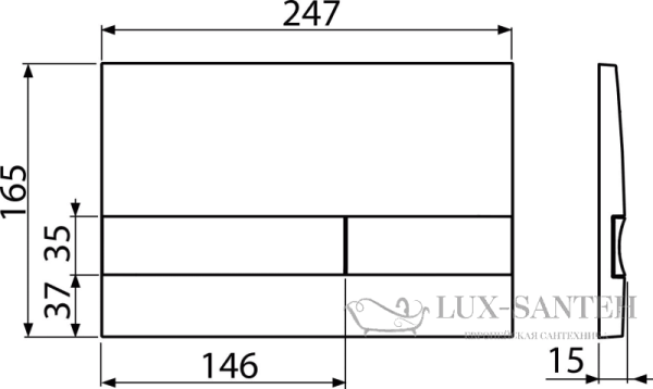 кнопка управления alcaplast m1728-5, черный-золото