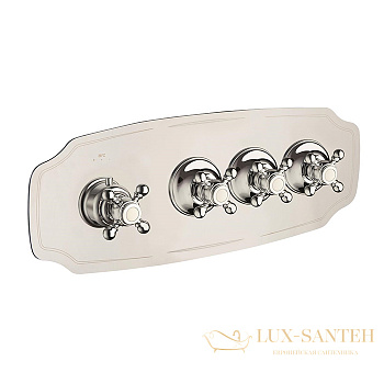 термостат встраиваемый carimali colonial, 21034est/o-cr, (внешняя часть), горизонтальный, 3 независимых выхода, хром