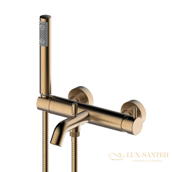 смеситель для ванны bossini teo, z00723.022, с душевым комплектом, бронза