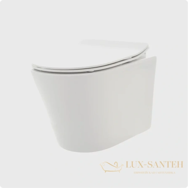 унитаз подвесной безободковый aquame aqm2001, с быстросъемным сиденьем softclose, белый глянцевый