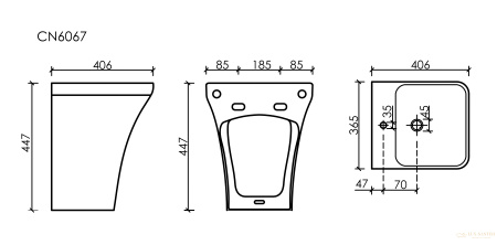 раковина подвесная  ceramica nova dion cn6067mb, 36,5x40,6 см, черный матовый