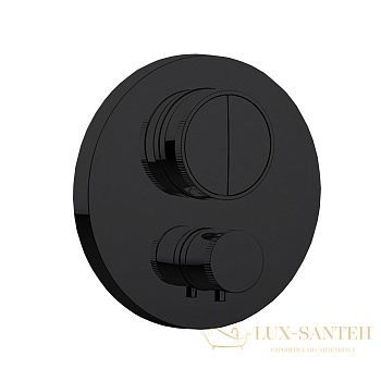 термостат для душа встраиваемый almar core e176632.mb, внешняя часть, на 2 выхода, черный матовый