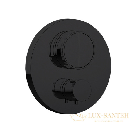 термостат для душа встраиваемый almar core e176632.mb, внешняя часть, на 2 выхода, черный матовый