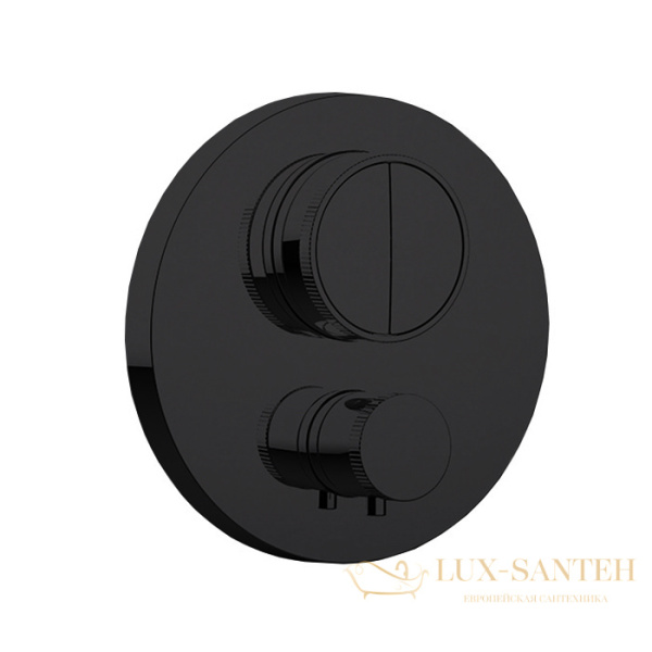 термостат для душа встраиваемый almar core e176632.mb, внешняя часть, на 2 выхода, черный матовый