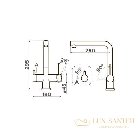смеситель omoikiri takamatsu-lg 4994477 для кухни с подключением к фильтру, светлое золото