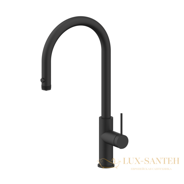 смеситель для кухни под фильтр с выдвижным изливом paulmark galant ga213077-an, антрацит