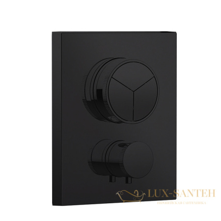 термостат для душа встраиваемый almar core, e176683.mb, на 3 выхода, внешняя часть, черный матовый