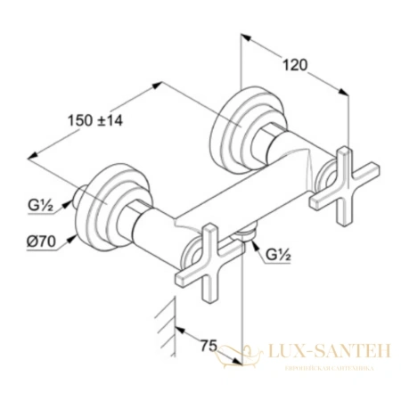 смеситель kludi nova fonte classic 207100520 для душа, хром