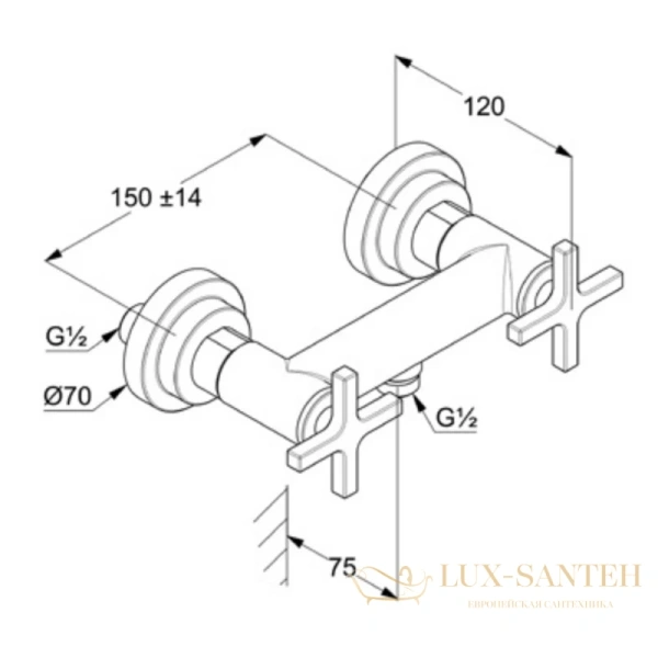 смеситель kludi nova fonte classic 207100520 для душа, хром