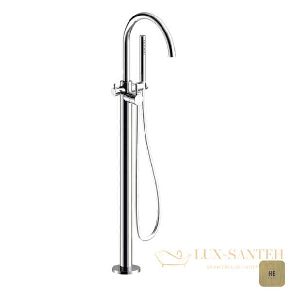 смеситель для ванны напольный almar free-standing e216000.hb, внешняя часть, латунь брашированная pvd