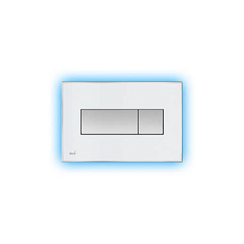 alcaplast кнопка управления с цветной пластиной, светящаяся кнопка белая, свет голубой m1470-aez111