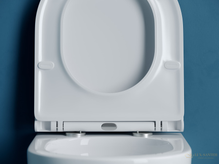 унитаз подвесной ceramica nova vogue, cn4008t, смыв торнадо, безободковый, с сиденьем микролифт, белый