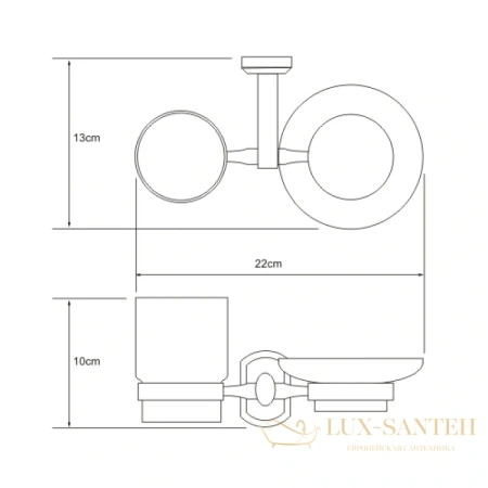 стакан wasserkraft oder k-3026 с мыльницей, хром
