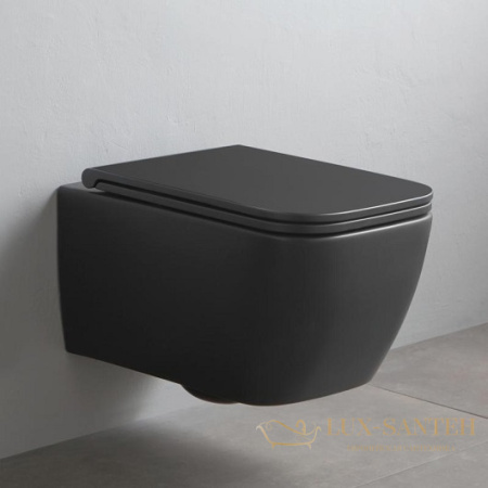 унитаз scarabeo teorema 2.0 bicolors  5126/tw b49 без креплений и сиденья, подвесной безободковый, ardesia