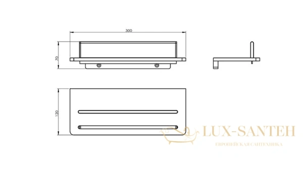 полка langberger 73351-wh 30 см со встроенным стеклоочистителем, белый