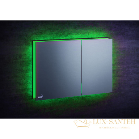 кнопка управления с подсветкой, alcaplast air, light-green, металл–матовый цвет зеленый