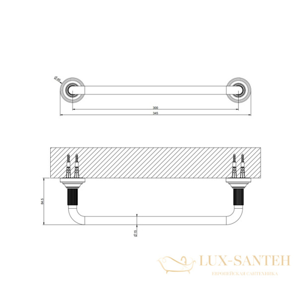 полотенцедержатель gessi venti20 65497.299 30 см, black xl