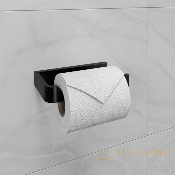 держатель для туалетной бумаги lemark smooth line 9722008 открытый, черный матовый