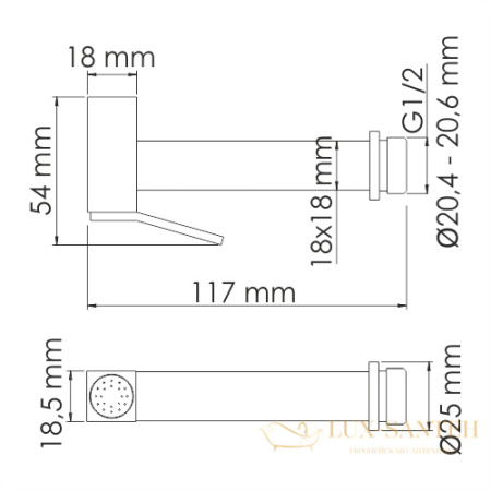 гигиенический душ  со встраиваемым смесителем wasserkraft mosel a4651.271.057.136, хром