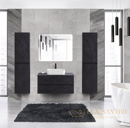 тумба под раковину cezares molveno 46 molveno 46-100-2c-so-nr 100 см подвесная, nero