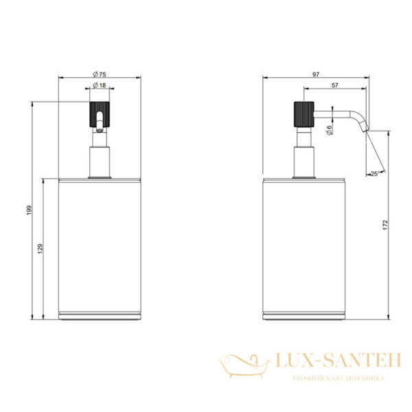 дозатор gessi venti20 65438.710 настольный, brass pvd/черный