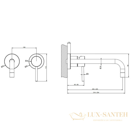 смеситель для раковины встраиваемый без донного клапана gessi emporio via tortona 44825.299, black xl
