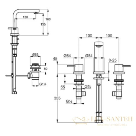 смеситель для раковины kludi zenta 383930575 с донным клапаном, хром