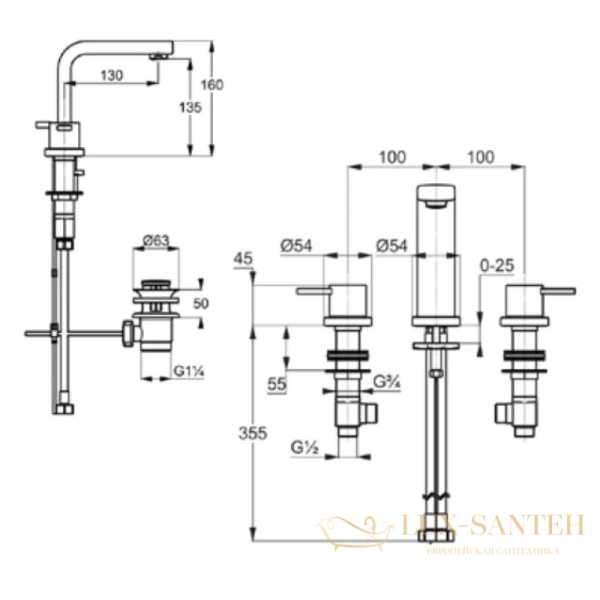 смеситель для раковины kludi zenta 383930575 с донным клапаном, хром