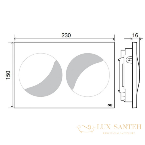 смывная клавиша oli less is more 878981 сенсорная, черный матовый