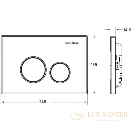 смывная клавиша allen brau priority 9.20001.31, черный матовый/глянцевый хром/черный матовый