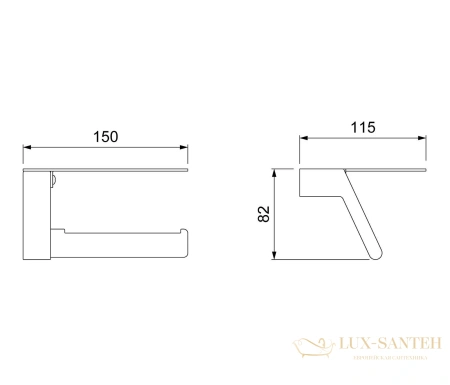 бумагодержатель с полкой для телефона timo selene 17043/17, золото матовое