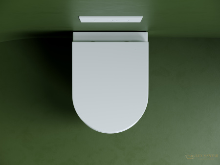 унитаз подвесной ceramica nova ulma, cn4006t, смыв торнадо, безободковый, с сиденьем микролифт, белый