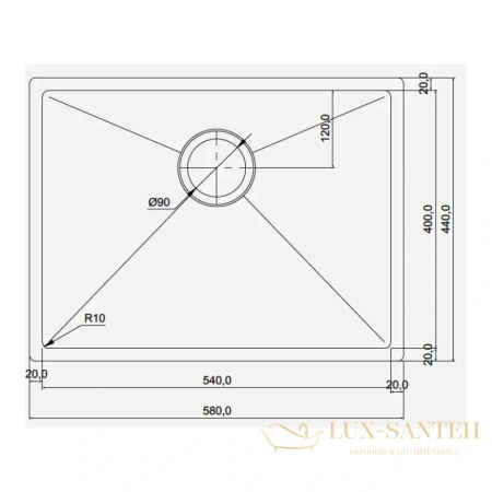 кухонная мойка seaman eco marino sme-580.a, нержавеющая сталь