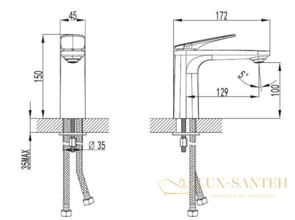 смеситель для раковины aquame imola aqm6710gm, золото брашированное
