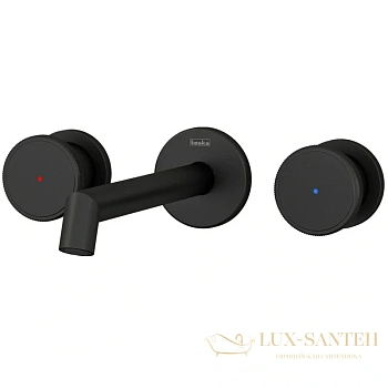 смеситель для раковины teska grand shine e5318 без донного клапана, черный матовый