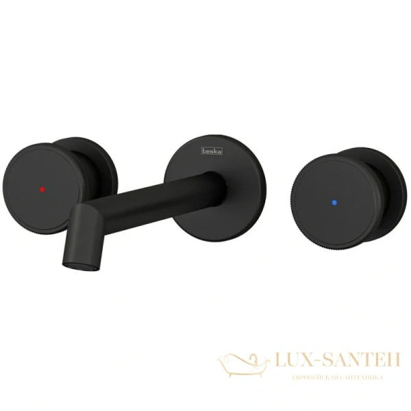 смеситель для раковины teska grand shine e5318 без донного клапана, черный матовый