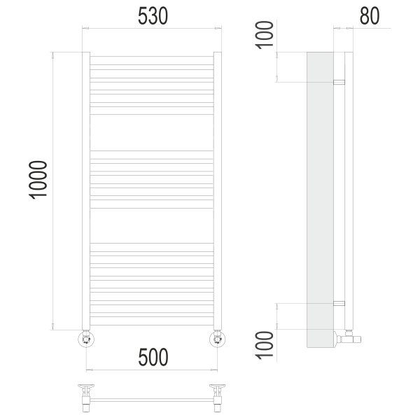 полотенцесушитель водяной terminus тоскана 4670078530875 п17 500x1000