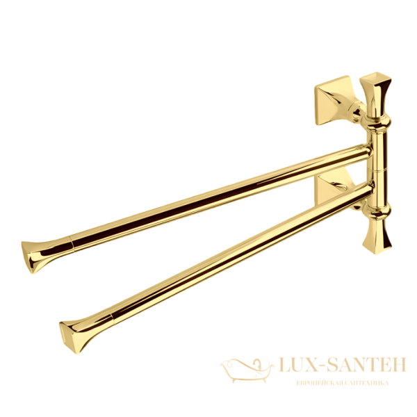 полотенцедержатель двойной stil haus prisma pr16(16) поворотный, золото