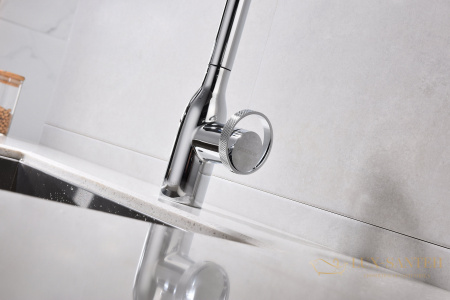 смеситель для кухни под фильтр с выдвижным изливом paulmark urban ur213104-cr, хром