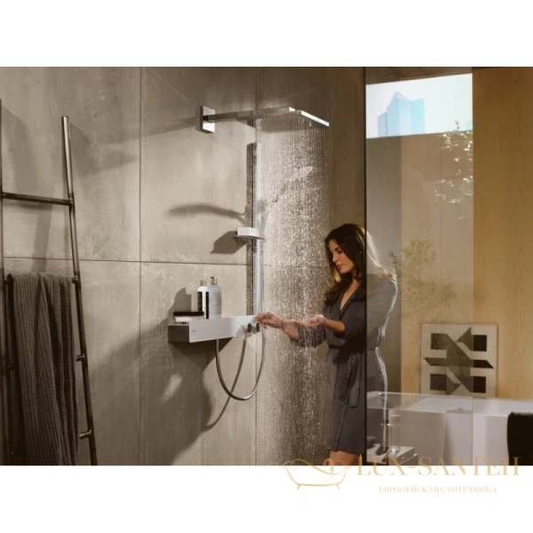 верхний душ hansgrohe raindance e 26239000, 300 1jet ecosmart 9 л/мин с держателем, хром