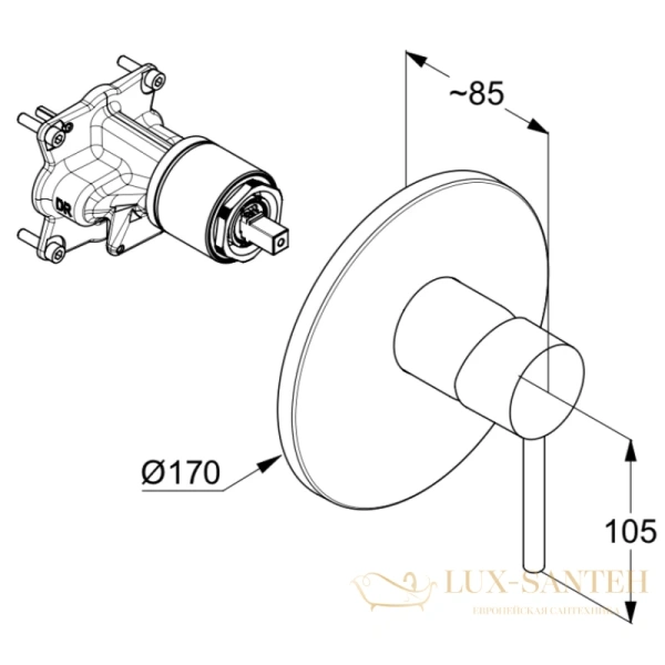 смеситель kludi bozz 386550576 для душа, хром