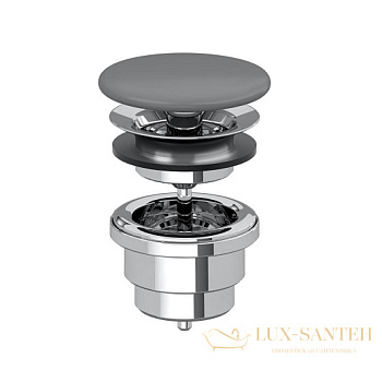 донный клапан для раковины villeroy&boch, 680800i4, ceramicplus, универсальный, графит матовый