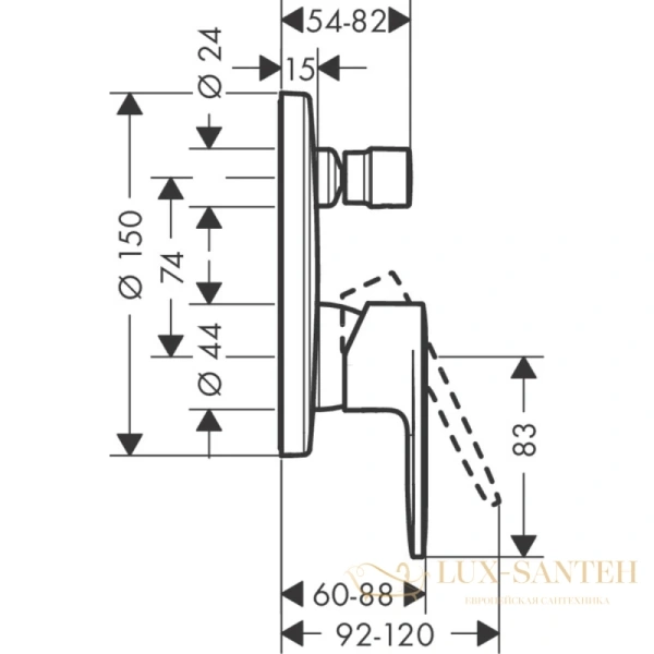 смеситель для ванны hansgrohe vernis blend 71467670,черный матовый