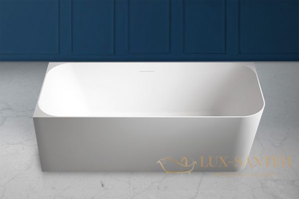 ванна угловая из искусственного камня abber stein as9621-1.7 l, левосторонняя, 170х75х55h см, белый матовый 