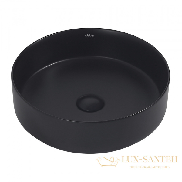 раковина накладная abber bequem ac2109mb, 40х40 см, черный матовый